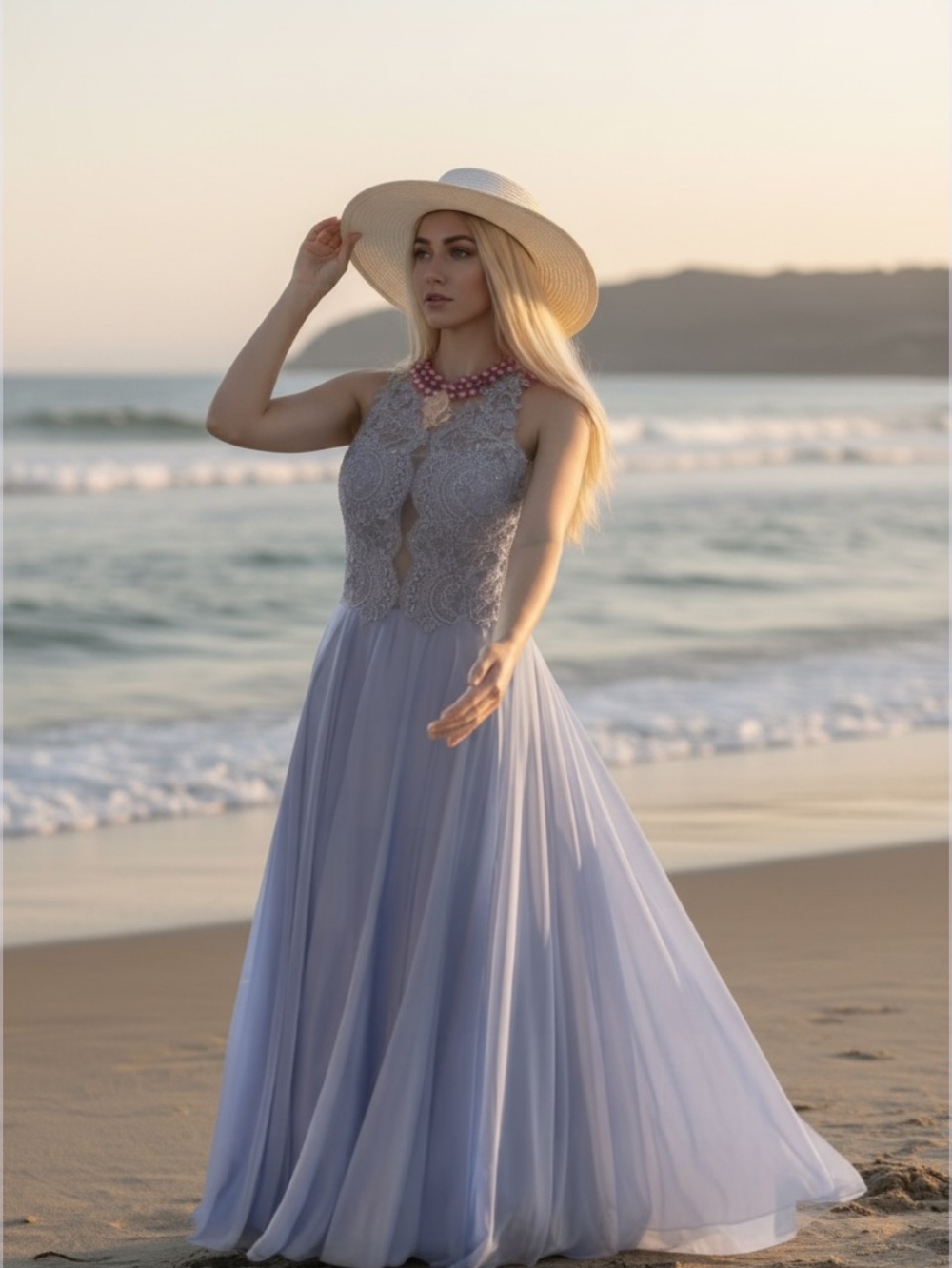 Mon Cheri Lavender Beaded Illusion Bodice Prom Dress